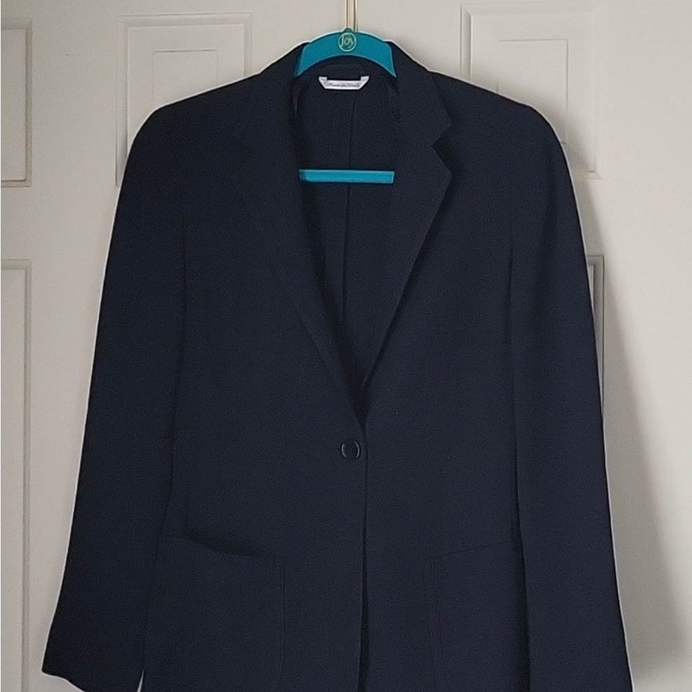 Max Mara women's black one button knit blazer sz 6